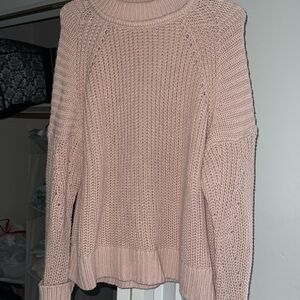Express Dusty Rose Chunky Crewneck Sweater
